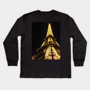 Eiffel Tower at Midnight Kids Long Sleeve T-Shirt